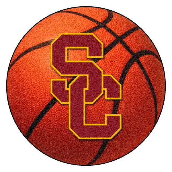 FanMats® - University of Southern California 27" Dia Nylon Face Basketball Ball Floor Mat with "Block SC" Logo