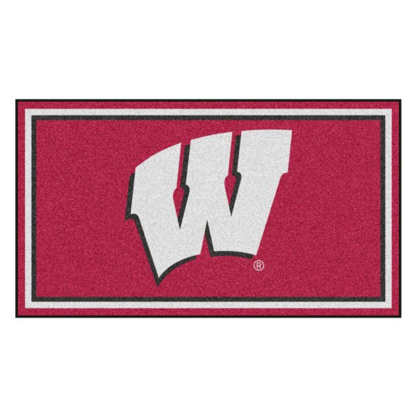 FanMats® - University of Wisconsin 36" x 60" Nylon Face Plush Floor Rug with "W" Logo