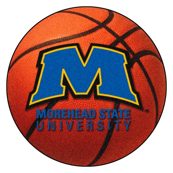 FanMats® - Morehead State University 27" Dia Nylon Face Basketball Ball Floor Mat with "M" Logo & Wordmark