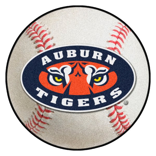 FanMats® - Auburn University 27" Dia Nylon Face Baseball Ball Floor Mat with "Auburn Tigers" Logo