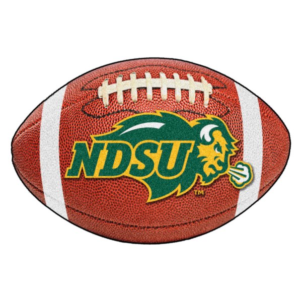 FanMats® - North Dakota State University 20.5" x 32.5" Nylon Face Football Ball Floor Mat with "NDSU & Bison" Logo