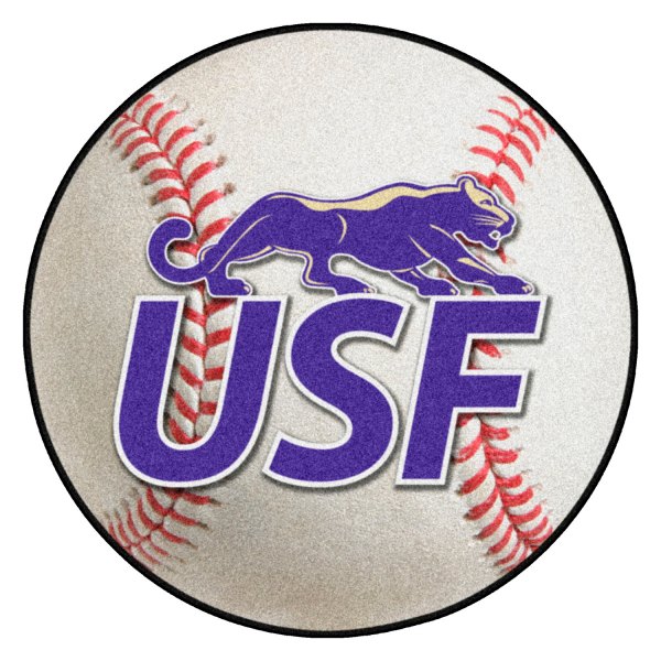 FanMats® - University of Sioux Falls 27" Dia Nylon Face Baseball Ball Floor Mat with "Cougar & USF" Logo