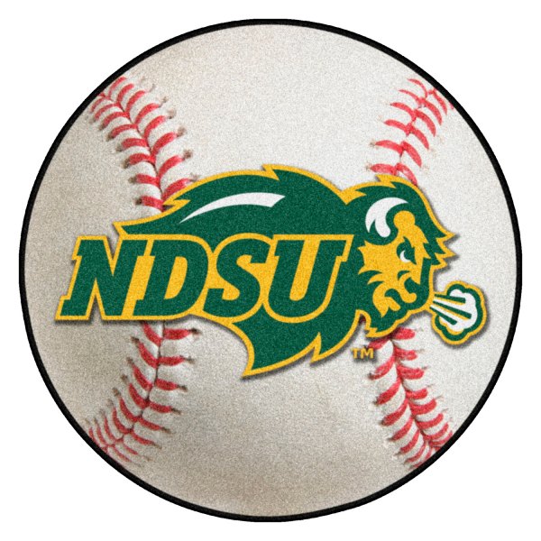 FanMats® - North Dakota State University 27" Dia Nylon Face Baseball Ball Floor Mat with "NDSU & Bison" Logo