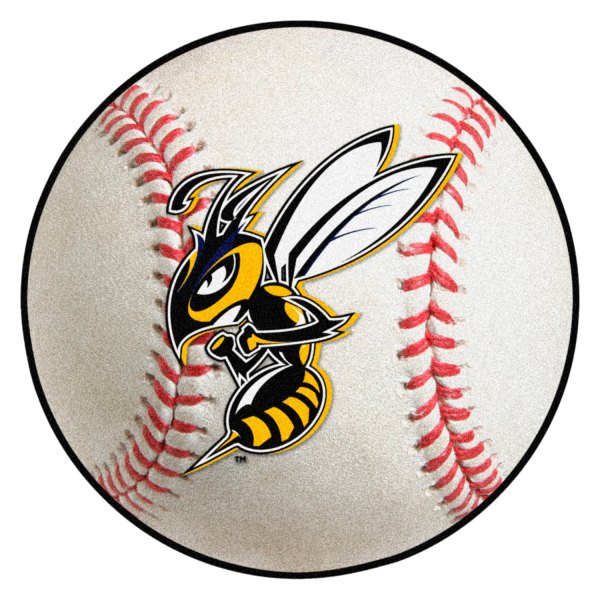 FanMats® - Montana State University Billings 27" Dia Nylon Face Baseball Ball Floor Mat with "Yellow Jacket" Logo