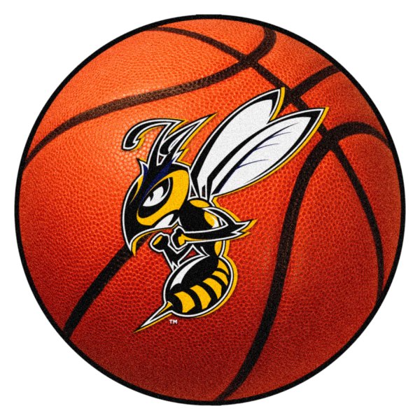 FanMats® - Montana State University Billings 27" Dia Nylon Face Basketball Ball Floor Mat with "Yellow Jacket" Logo