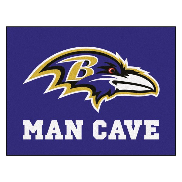FanMats® - Baltimore Ravens 33.75" x 42.5" Nylon Face Man Cave All-Star Floor Mat with "Raven" Logo