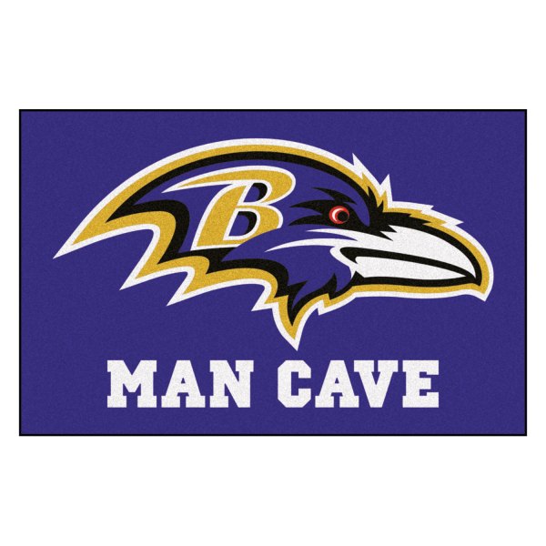 FanMats® - Baltimore Ravens 19" x 30" Nylon Face Man Cave Starter Mat with "Raven" Logo