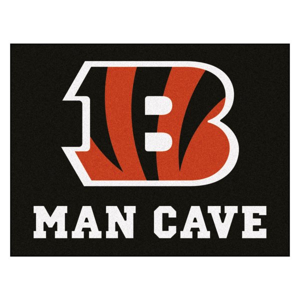 FanMats® - Cincinnati Bengals 33.75" x 42.5" Nylon Face Man Cave All-Star Floor Mat with "Striped B" Logo