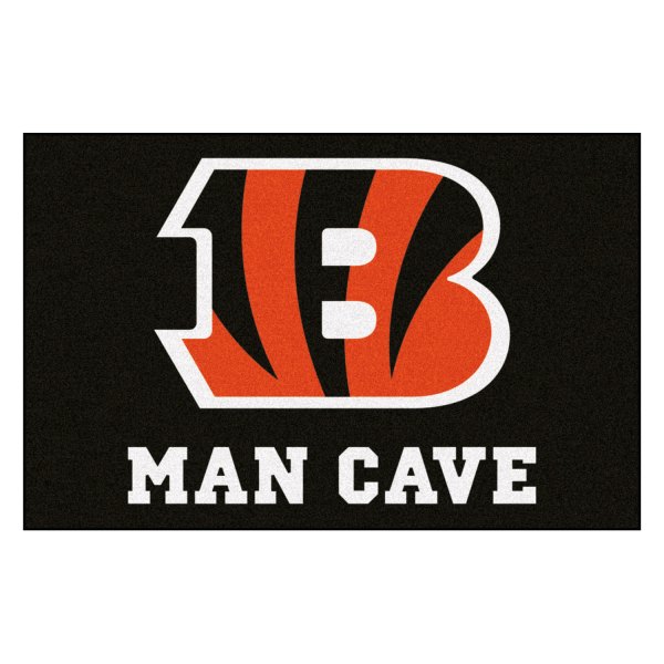 FanMats® - Cincinnati Bengals 19" x 30" Nylon Face Man Cave Starter Mat with "Striped B" Logo