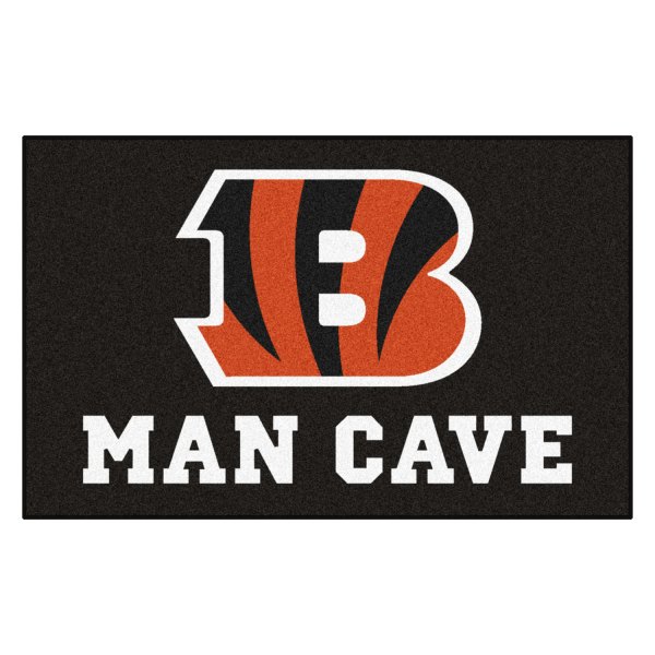 FanMats® - Cincinnati Bengals 60" x 96" Nylon Face Man Cave Ulti-Mat with "Striped B" Logo
