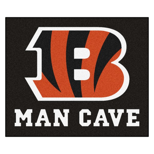 FanMats® - Cincinnati Bengals 59.5" x 71" Nylon Face Man Cave Tailgater Mat with "Striped B" Logo