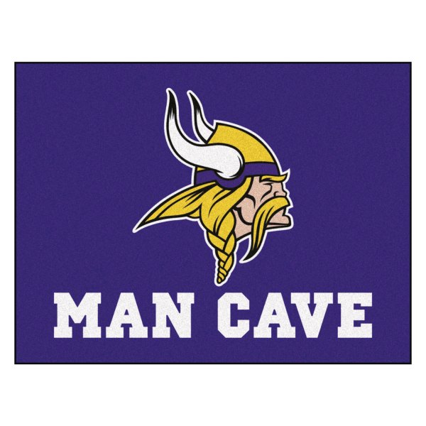 FanMats® - Minnesota Vikings 33.75" x 42.5" Nylon Face Man Cave All-Star Floor Mat with "Viking" Logo