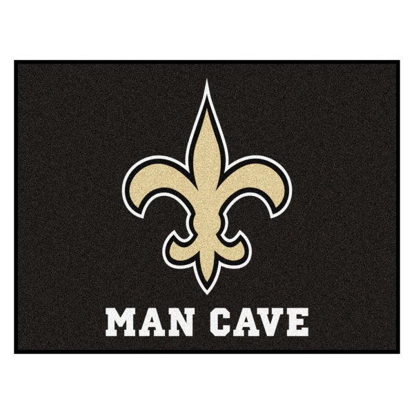 FanMats® - New Orleans Saints 33.75" x 42.5" Nylon Face Man Cave All-Star Floor Mat with "Fluer-De-Lis" Logo
