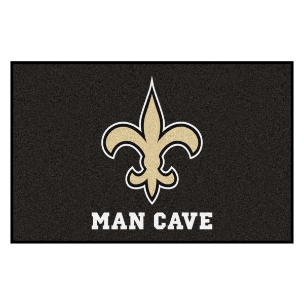 FanMats® - New Orleans Saints 19" x 30" Nylon Face Man Cave Starter Mat with "Fluer-De-Lis" Logo