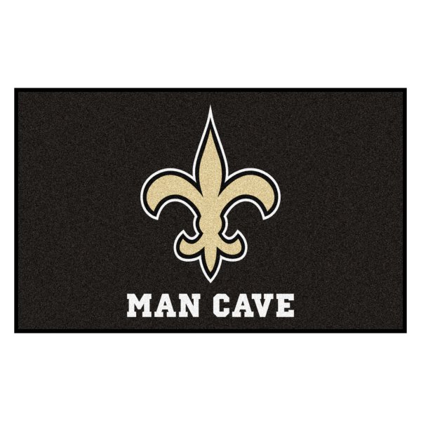 FanMats® - New Orleans Saints 60" x 96" Nylon Face Man Cave Ulti-Mat with "Fluer-De-Lis" Logo
