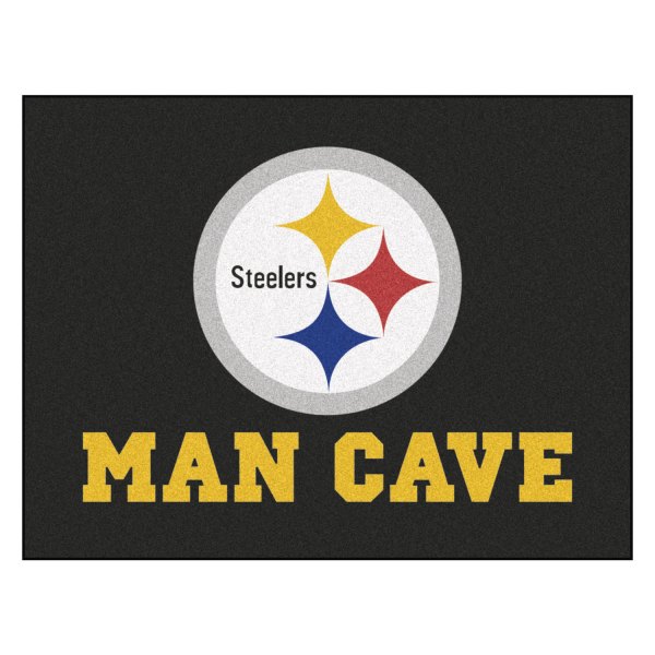 FanMats® - Pittsburgh Steelers 33.75" x 42.5" Nylon Face Man Cave All-Star Floor Mat with "Steelers" Logo