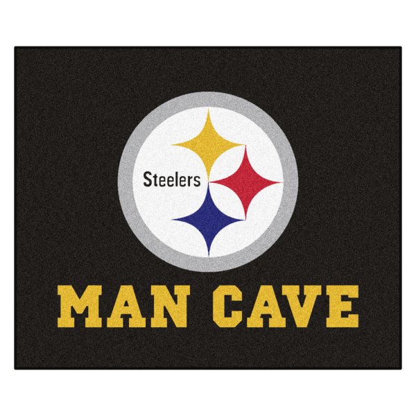 FanMats® - Pittsburgh Steelers 59.5" x 71" Nylon Face Man Cave Tailgater Mat with "Steelers" Logo