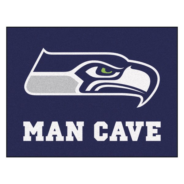 FanMats® - Seattle Seahawks 33.75" x 42.5" Nylon Face Man Cave All-Star Floor Mat with "Seahawk" Logo