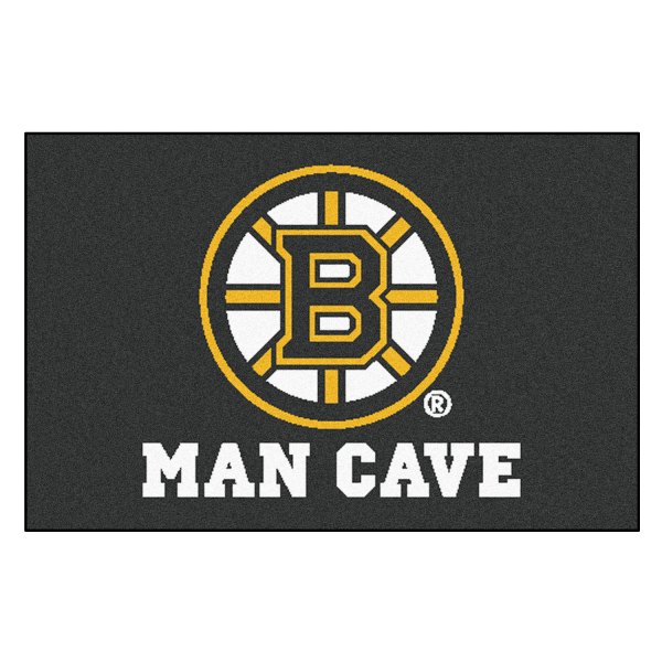 FanMats® - Boston Bruins 19" x 30" Nylon Face Man Cave Starter Mat with "Spoked-B" Logo