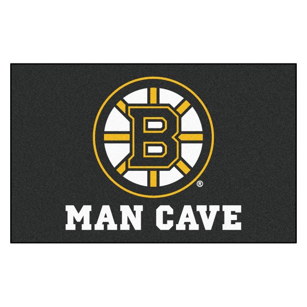 FanMats® - Boston Bruins 60" x 96" Nylon Face Man Cave Ulti-Mat with "Spoked-B" Logo