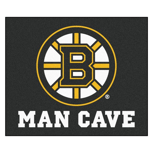 FanMats® - Boston Bruins 59.5" x 71" Nylon Face Man Cave Tailgater Mat with "Spoked-B" Logo