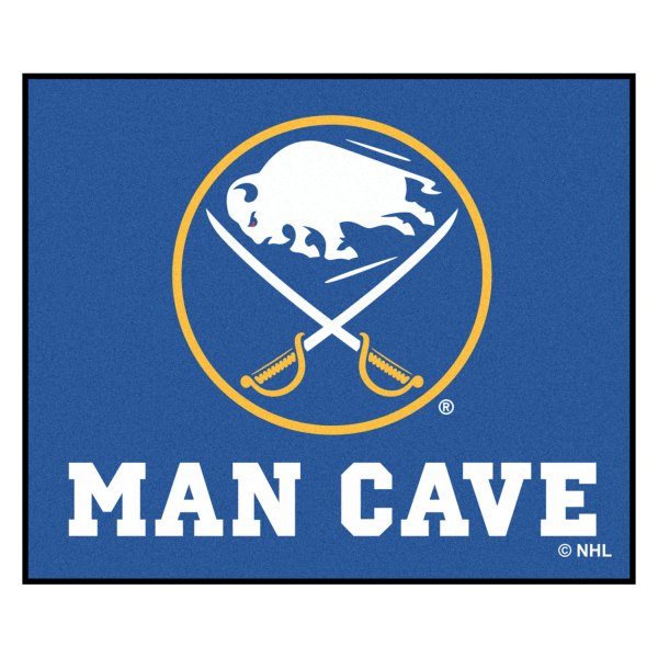 FanMats® - Buffalo Sabres 59.5" x 71" Nylon Face Man Cave Tailgater Mat with "Circle Buffalo Crossed Sabres" Logo