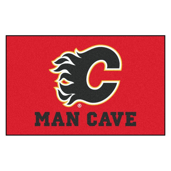 FanMats® - Calgary Flames 60" x 96" Nylon Face Man Cave Ulti-Mat with "Flaming C" Logo