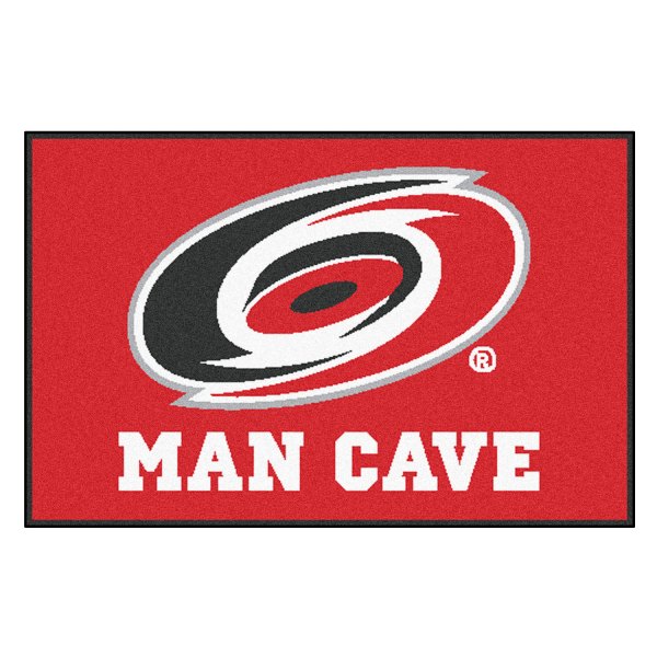 FanMats® - Carolina Hurricanes 19" x 30" Nylon Face Man Cave Starter Mat with "Eye of Hurricane" Logo
