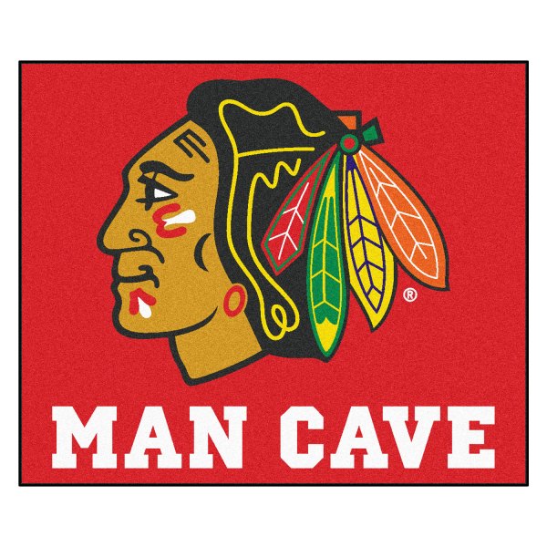 FanMats® - Chicago Blackhawks 59.5" x 71" Nylon Face Man Cave Tailgater Mat with "Native American" Logo