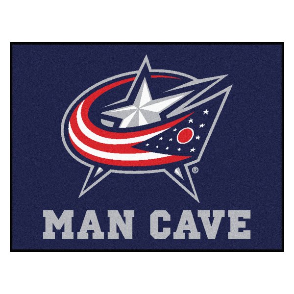 FanMats® - Columbus Blue Jackets 33.75" x 42.5" Nylon Face Man Cave All-Star Floor Mat with "Star Flag" Logo