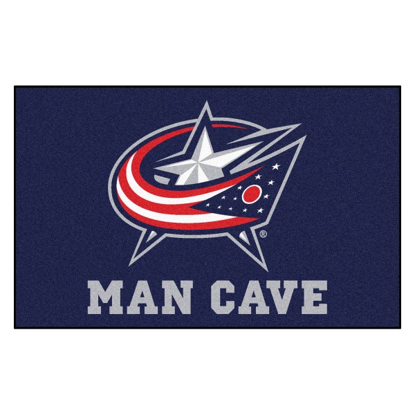 FanMats® - Columbus Blue Jackets 60" x 96" Nylon Face Man Cave Ulti-Mat with "Star Flag" Logo