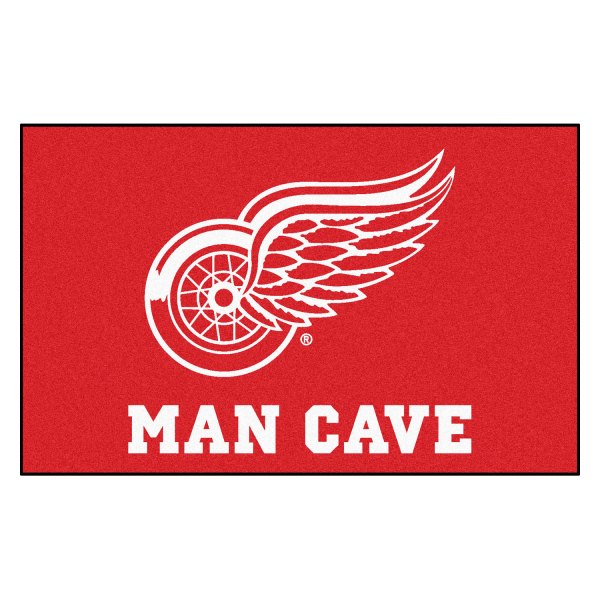FanMats® - Detroit Red Wings 60" x 96" Nylon Face Man Cave Ulti-Mat with "Winged Wheel" Primary Logo