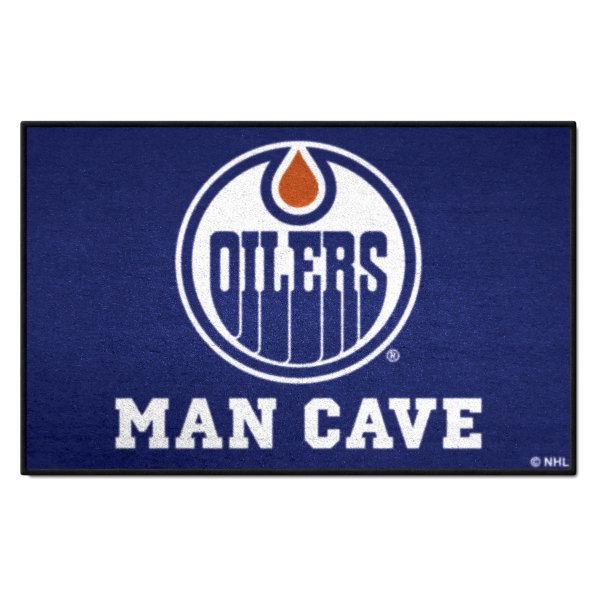 FanMats® - Edmonton Oilers 19" x 30" Nylon Face Man Cave Starter Mat with "Circle Oilers" Logo