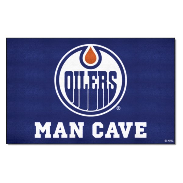 FanMats® - Edmonton Oilers 60" x 96" Nylon Face Man Cave Ulti-Mat with "Circle Oilers" Logo
