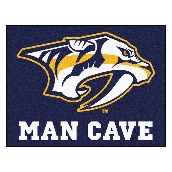 FanMats® - Nashville Predators 33.75" x 42.5" Nylon Face Man Cave All-Star Floor Mat with "Saber Tooth Tiger" Logo