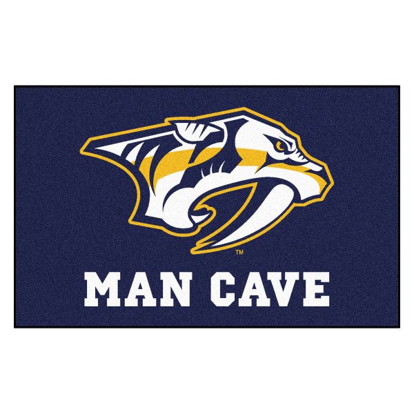 FanMats® - Nashville Predators 60" x 96" Nylon Face Man Cave Ulti-Mat with "Saber Tooth Tiger" Logo