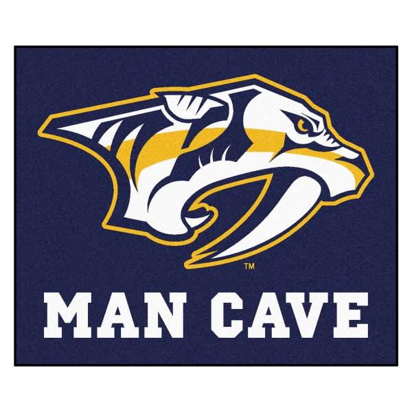 FanMats® - Nashville Predators 59.5" x 71" Nylon Face Man Cave Tailgater Mat with "Saber Tooth Tiger" Logo