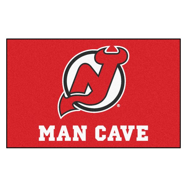 FanMats® - New Jersey Devils 60" x 96" Nylon Face Man Cave Ulti-Mat with "NJ Devil Horn" Logo