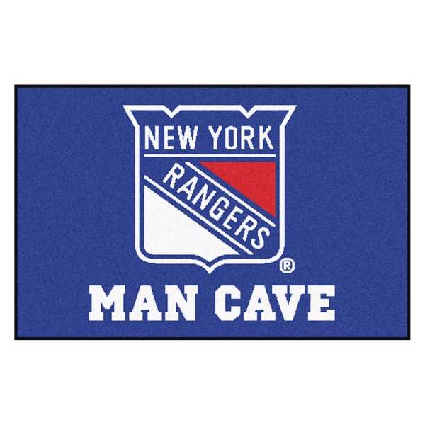 FanMats® - New York Rangers 19" x 30" Nylon Face Man Cave Starter Mat with "New York Rangers Shield" Logo