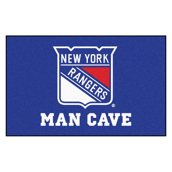 FanMats® - New York Rangers 60" x 96" Nylon Face Man Cave Ulti-Mat with "New York Rangers Shield" Logo