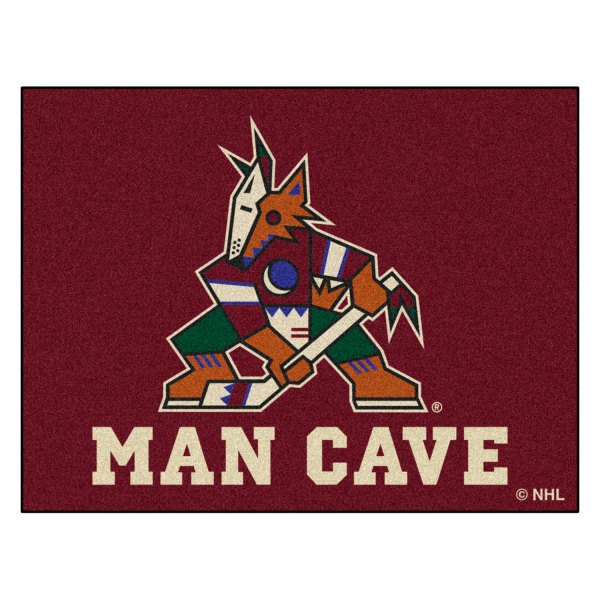 FanMats® - Arizona Coyotes 33.75" x 42.5" Nylon Face Man Cave All-Star Floor Mat with "Coyotes" Logo