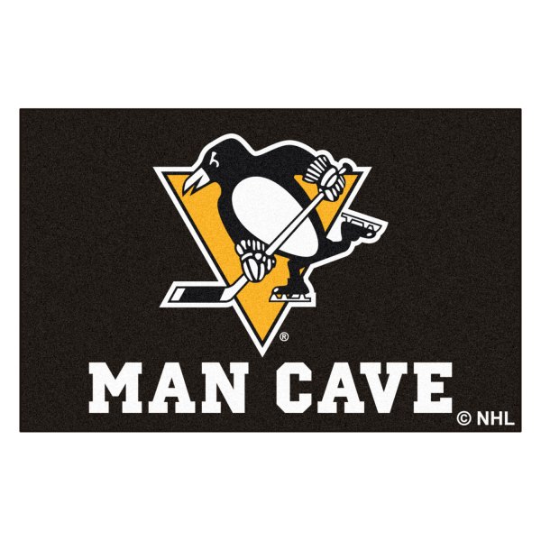 FanMats® - Pittsburgh Penguins 19" x 30" Nylon Face Man Cave Starter Mat with "Penguins" Logo