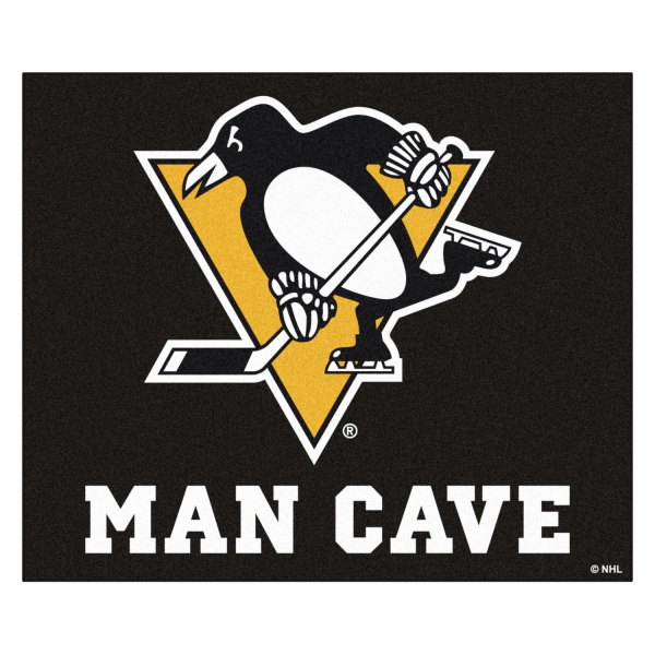 FanMats® - Pittsburgh Penguins 59.5" x 71" Nylon Face Man Cave Tailgater Mat with "Penguins" Logo