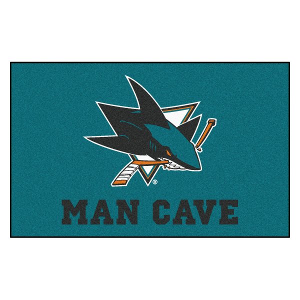 FanMats® - San Jose Sharks 60" x 96" Nylon Face Man Cave Ulti-Mat with "Sharks" Logo