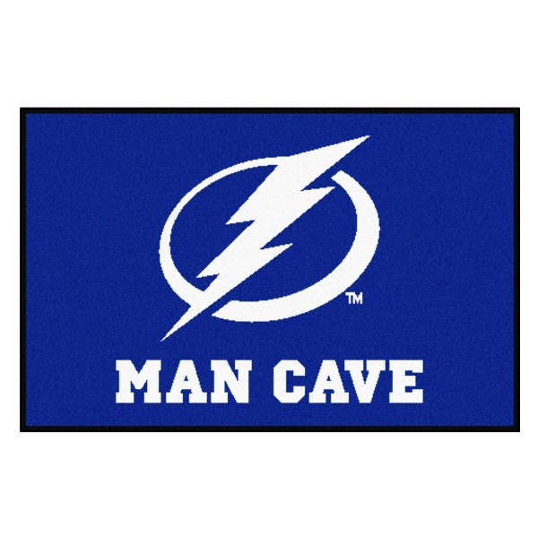 FanMats® - Tampa Bay Lightning 19" x 30" Nylon Face Man Cave Starter Mat with "Circle Lighting Bolt" Logo