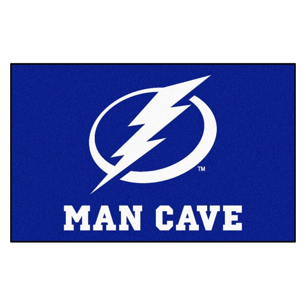 FanMats® - Tampa Bay Lightning 60" x 96" Nylon Face Man Cave Ulti-Mat with "Circle Lighting Bolt" Logo