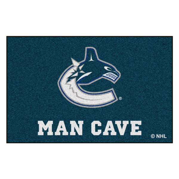 FanMats® - Vancouver Canucks 19" x 30" Nylon Face Man Cave Starter Mat with "Jumping Orca" Logo