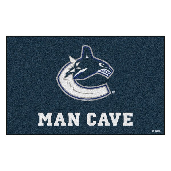 FanMats® - Vancouver Canucks 60" x 96" Nylon Face Man Cave Ulti-Mat with "Jumping Orca" Logo