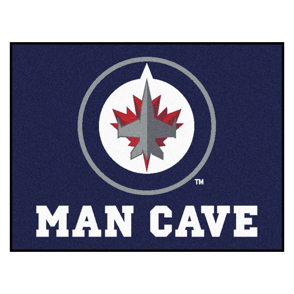 FanMats® - Winnipeg Jets 33.75" x 42.5" Nylon Face Man Cave All-Star Floor Mat with "Jets Primary" Logo