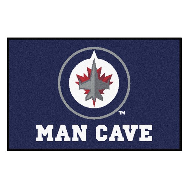 FanMats® - Winnipeg Jets 19" x 30" Nylon Face Man Cave Starter Mat with "Jets Primary" Logo